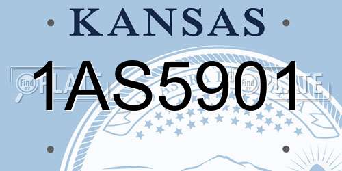 1AS5901 Kansas License Plate