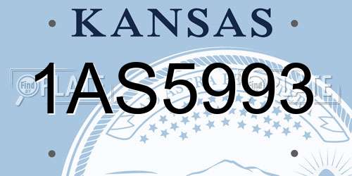 1AS5993 Kansas License Plate