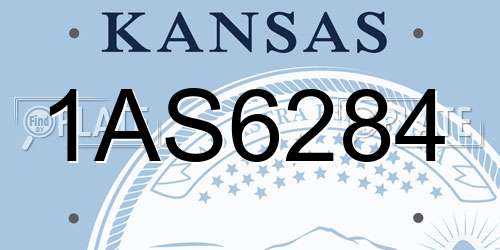 1AS6284 Kansas License Plate