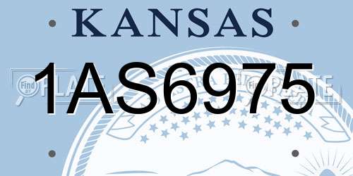 1AS6975 Kansas License Plate