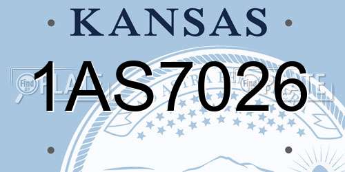 1AS7026 Kansas License Plate
