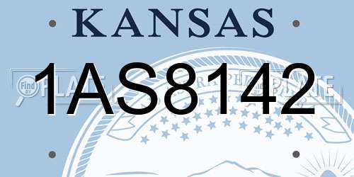 1AS8142 Kansas License Plate