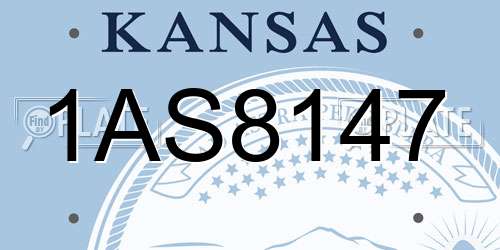 1AS8147 Kansas License Plate