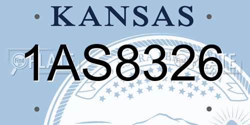 1AS8326 Kansas License Plate