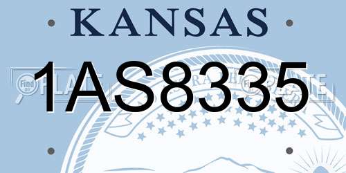1AS8335 Kansas License Plate