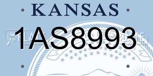 1AS8993 Kansas License Plate