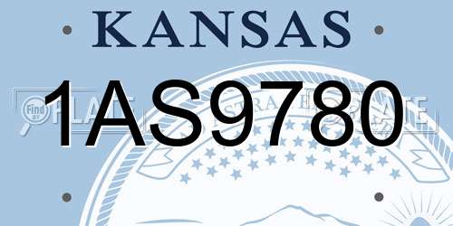 1AS9780 Kansas License Plate