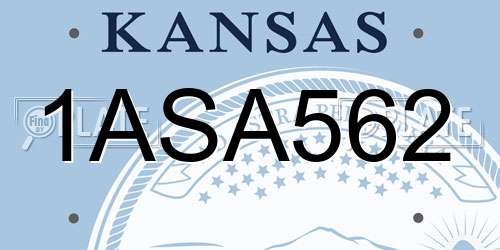 1ASA562 Kansas License Plate