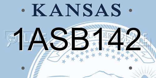 1ASB142 Kansas License Plate