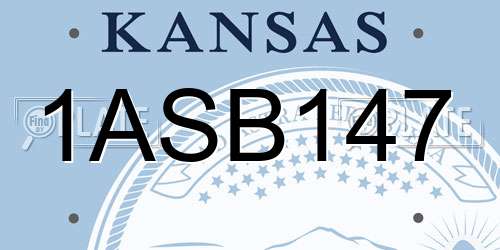 1ASB147 Kansas License Plate