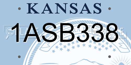 1ASB338 Kansas License Plate