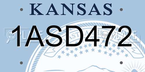 1ASD472 Kansas License Plate