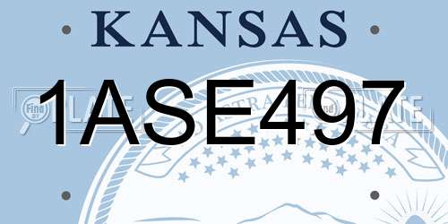 1ASE497 Kansas License Plate