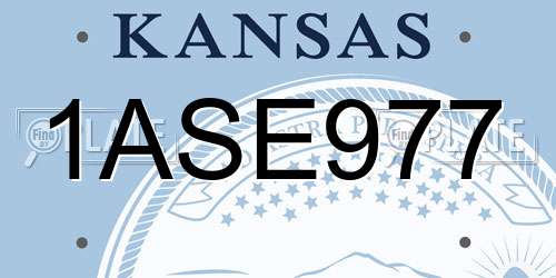 1ASE977 Kansas License Plate