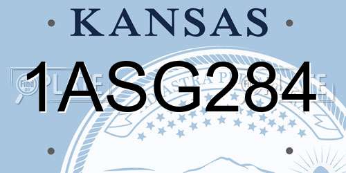 1ASG284 Kansas License Plate