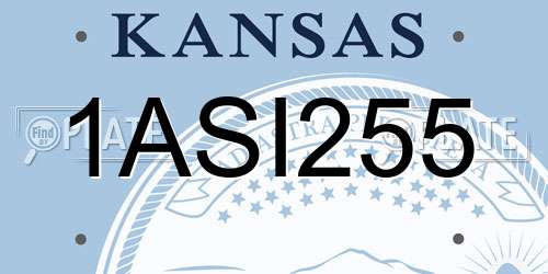 1ASI255 Kansas License Plate