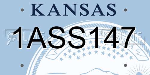 1ASS147 Kansas License Plate