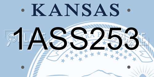 1ASS253 Kansas License Plate