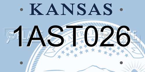1AST026 Kansas License Plate