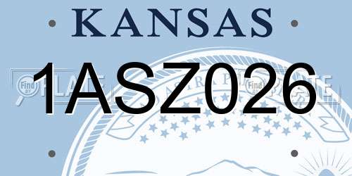 1ASZ026 Kansas License Plate