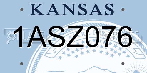 1ASZ076 Kansas License Plate