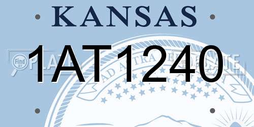 1AT1240 Kansas License Plate