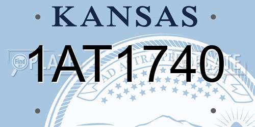 1AT1740 Kansas License Plate