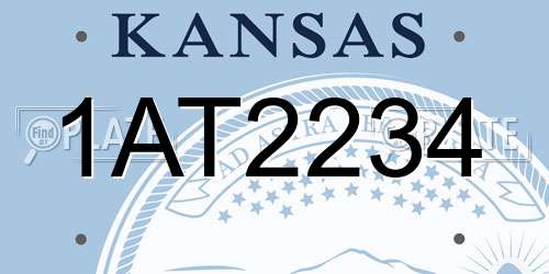 1AT2234 Kansas License Plate