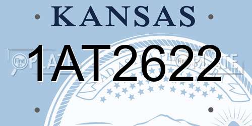 1AT2622 Kansas License Plate