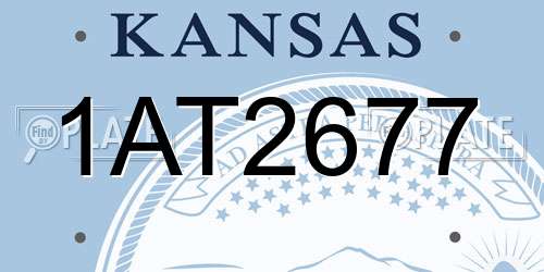 1AT2677 Kansas License Plate