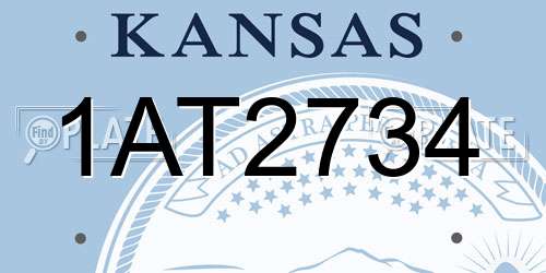 1AT2734 Kansas License Plate