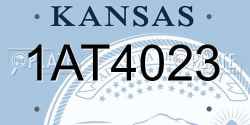 1AT4023 Kansas License Plate
