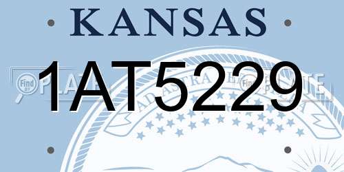 1AT5229 Kansas License Plate