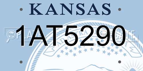 1AT5290 Kansas License Plate