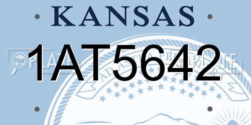 1AT5642 Kansas License Plate
