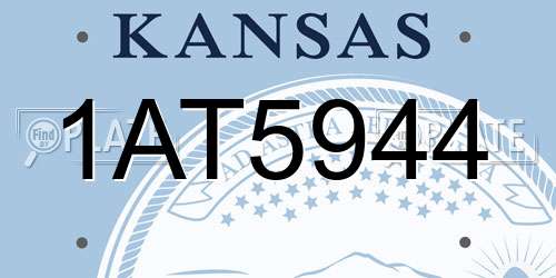 1AT5944 Kansas License Plate