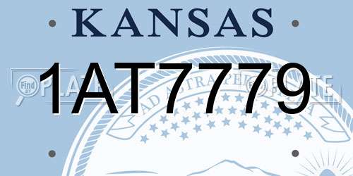 1AT7779 Kansas License Plate