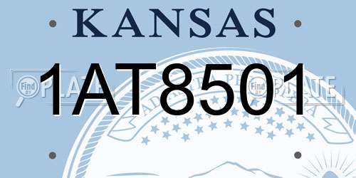 1AT8501 Kansas License Plate