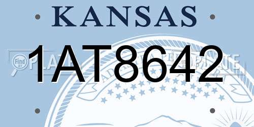 1AT8642 Kansas License Plate