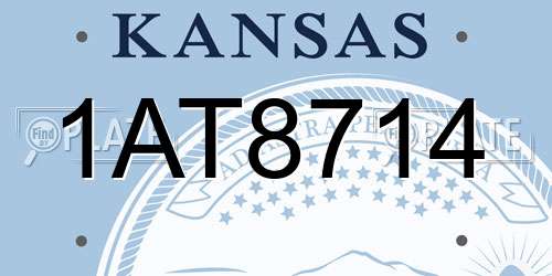 1AT8714 Kansas License Plate