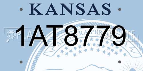 1AT8779 Kansas License Plate
