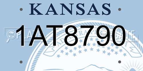 1AT8790 Kansas License Plate