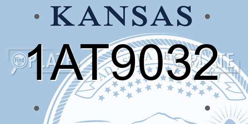 1AT9032 Kansas License Plate