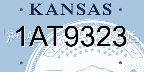 1AT9323 Kansas License Plate