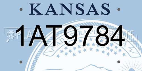 1AT9784 Kansas License Plate