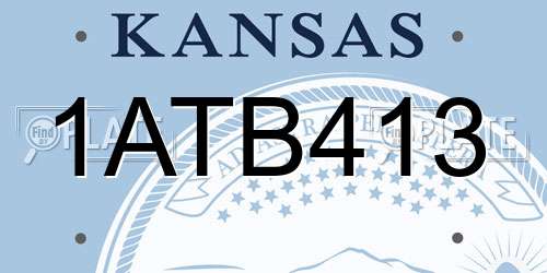 1ATB413 Kansas License Plate