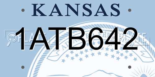 1ATB642 Kansas License Plate