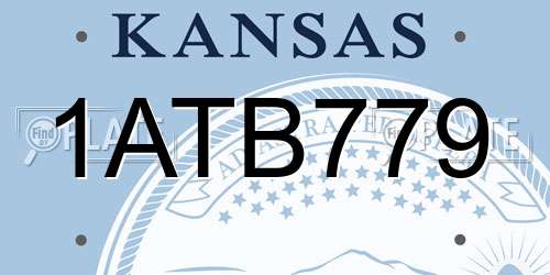 1ATB779 Kansas License Plate