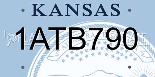 1ATB790 Kansas License Plate