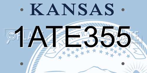 1ATE355 Kansas License Plate